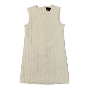 Cynthia Rowley Ivory Cream Cable Knit Quilted Sleeveless Sheath Dress Women S